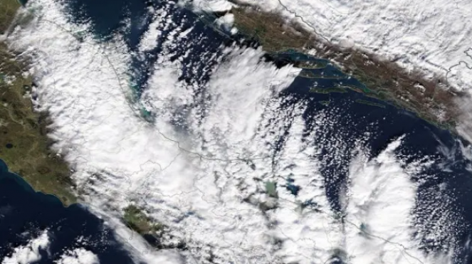 Adriatic sea effect snow visto dal satellite