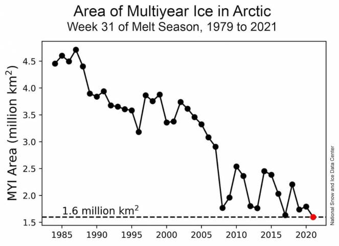 Multi-year ice trend over time 