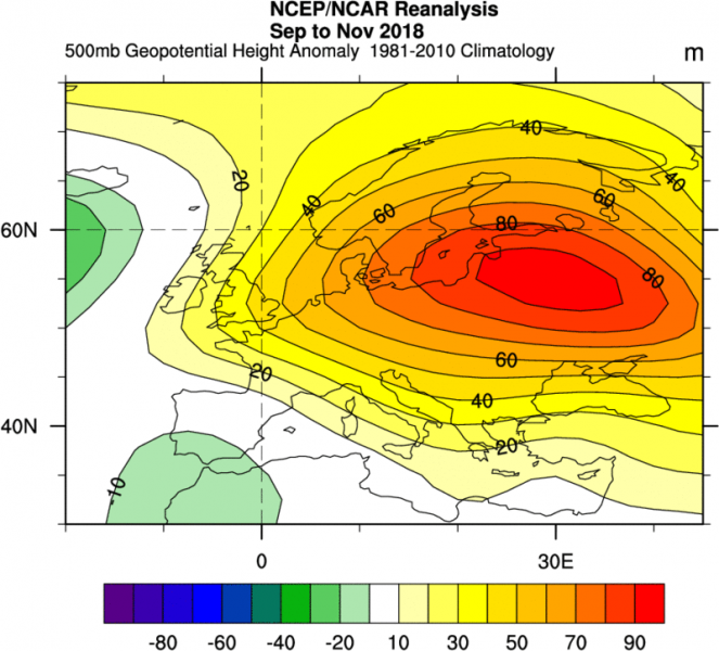 anomalie autunno 2018 500 hpa