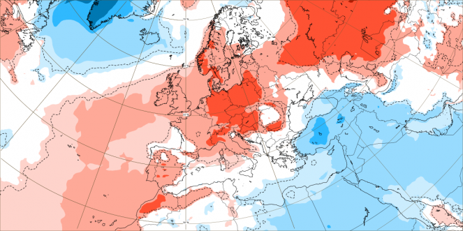 Anomalie di temperatura a 2 metri, dal 7 al 14 febbraio 2022