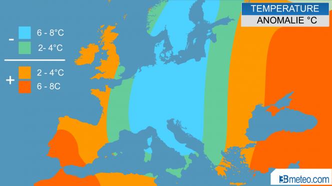  Anomalie termiche in Europa degli ultimi giorni (valori massimi)