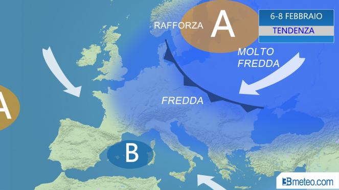 anticiclone sulla Scandinavia, conseguenze in Europa e in Italia
