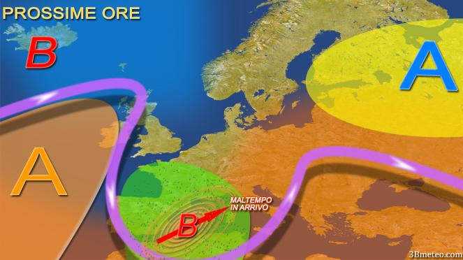 Avanza il ciclone mediterraneo verso l'Italia
