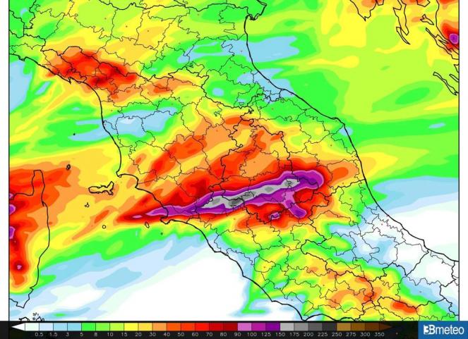 Avviso meteo: picchi di oltre 100mm mercoledì tra Maremma, bassa Umbria e Tuscia