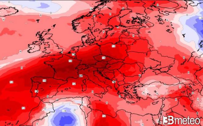 Caldo anomalo sui 2/3 dell'Europa infranti numerosi record di temperatura