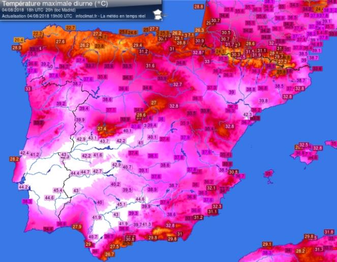 Caldo estremo tra Spagna e Portogallo, sfiorati 47°