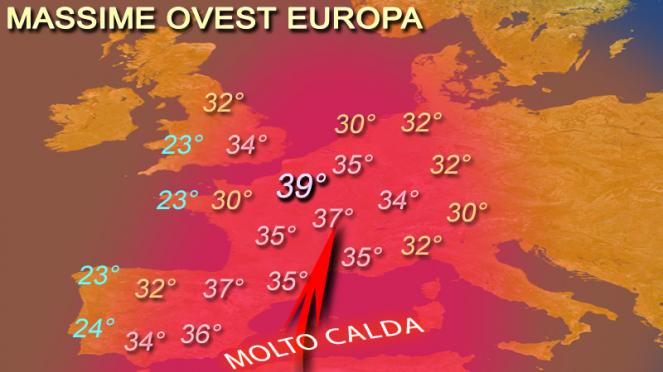 Caldo molto intenso in Europa