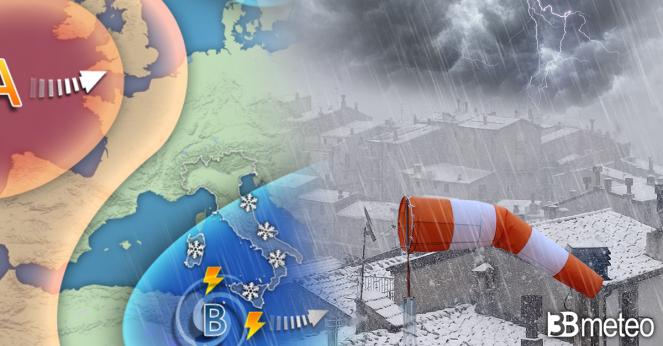 Ciclone sul Mediterraneo tra giovedì e venerdì con maltempo e neve a bassa quota