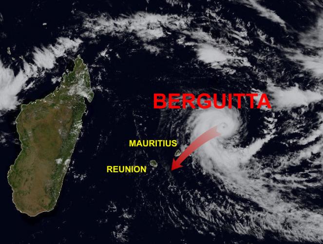 Ciclone tropicale Berguitta si avvicina alle Mauritius