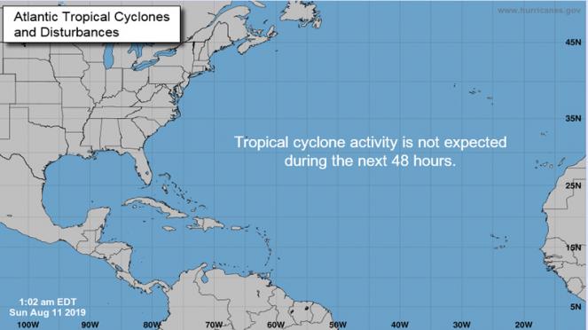 cicloni: situazione tranquilla in Atlantico