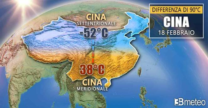 Cina estrema, da -52Â°C a +38Â°C