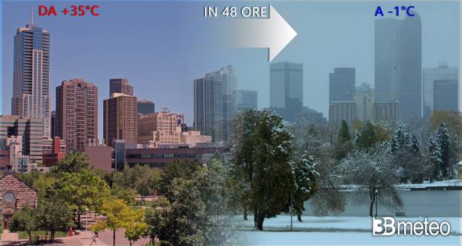 Clima estremo la città di Denver dal caldo intenso alla neve in sole 48 ore