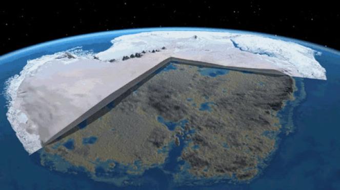 Come potrebbe essere l'Antartico sotto la spessa coltre di ghiaccio