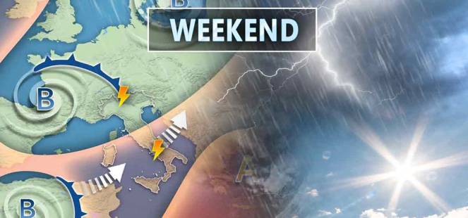 Weekend: tra parentesi soleggiate e nuovi temporali; ecco le aree piÃ¹ a rischio pioggia