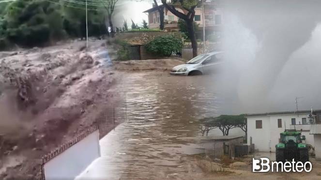 Cronaca meteo maltempo nubifragi sul Lazio, alluvione lampo e un tornado a Latina