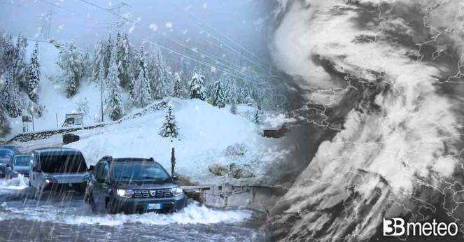 Cronaca meteo - Tanta pioggia al Nord, molta neve sulle Alpi