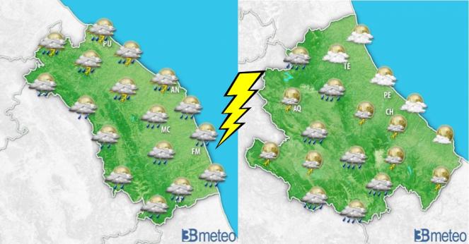 Domani notte: temporali da Marche ed Abruzzo, verso il Molise
