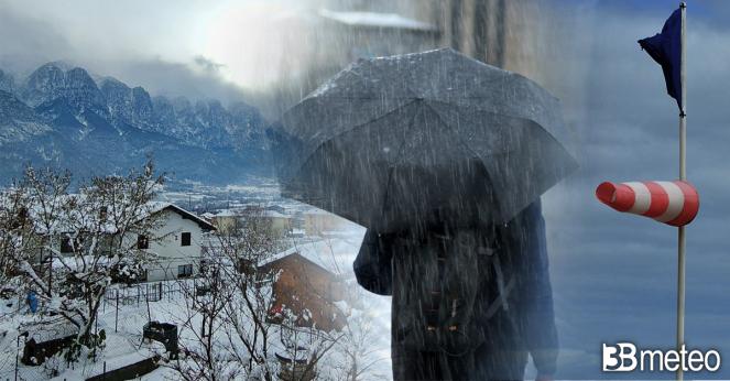 Domenica torna la pioggia, anche un po di neve sulle Alpi, ventoso per tutti