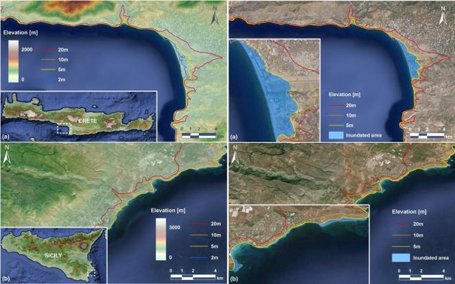 Effetti di uno Tsunami sulle coste della Sicilia e di Creta