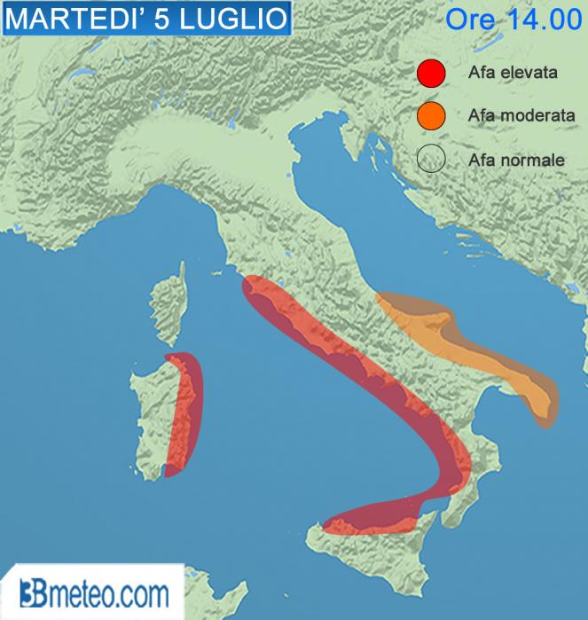 Estate 2016 caldo e afa sull'Italia per Martedì 5 Luglio