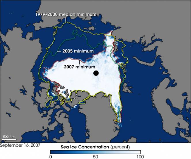 Estensione dei ghiacci, andamento nei primi anni 2000 