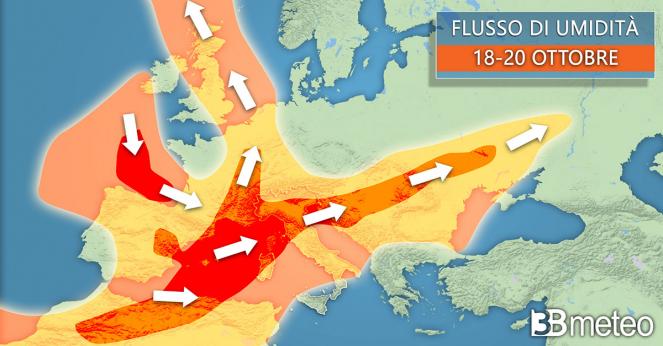 Meteo: Maltempo in Europa, forti piogge, contributo anche dai fiumi di vapore atmosferico 