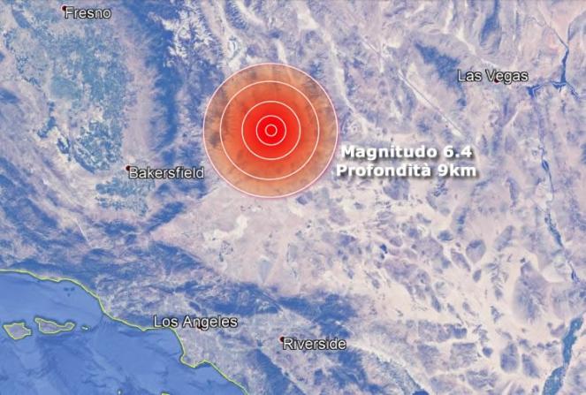 Forte terremoto avvertito in California