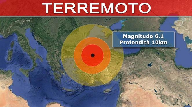 Forte terremoto in Turchia, magnitudo 6.1