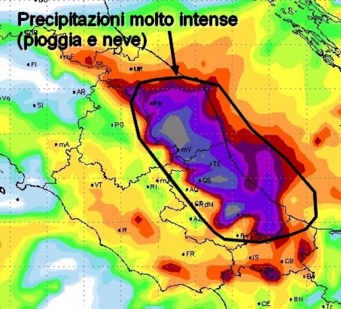 Forti piogge in Abruzzo, possibili allagamenti