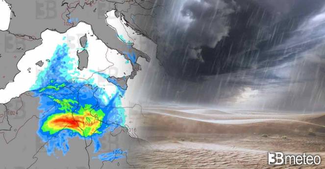 Meteo. Ciclone sul deserto del Sahara. Weekend con piogge intense, forti temporali e temperature sotto media tra Tunisia e Algeria