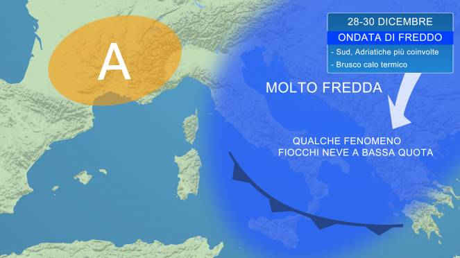 freddo al sud e medio adriatico a fine dicembre