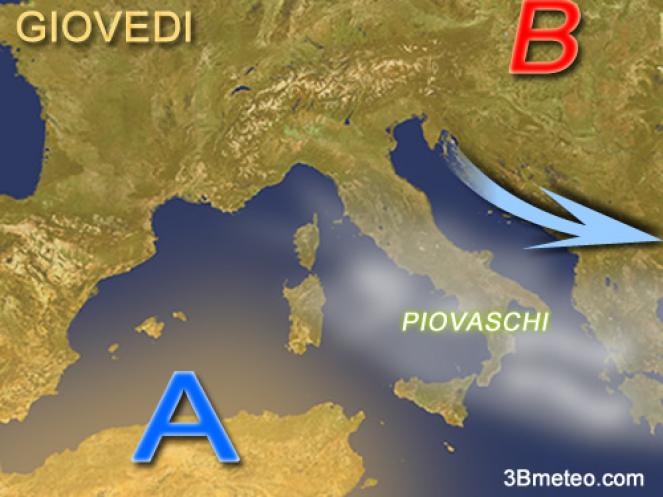 Giovedì in Italia, variabilità al Sud con piovaschi