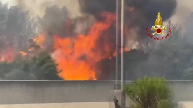 Cronaca diretta - Gravissimo incendio a Vieste sul Gargano, migliaia di turisti in fuga. Video