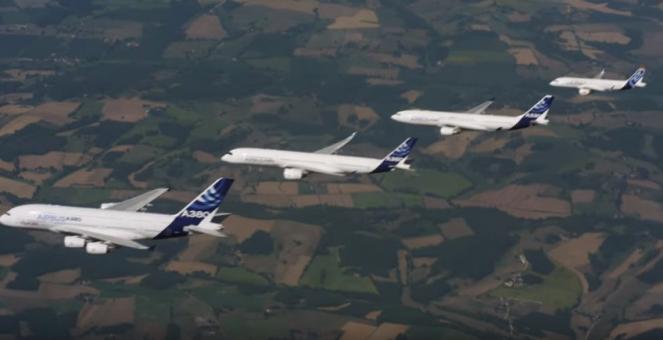 I 4 Airbus in volo sincronizzati