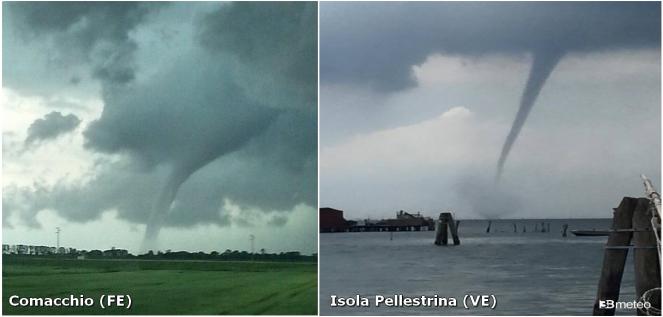I due Tornado avvenuti ieri in Veneto ed Emilia Romagna