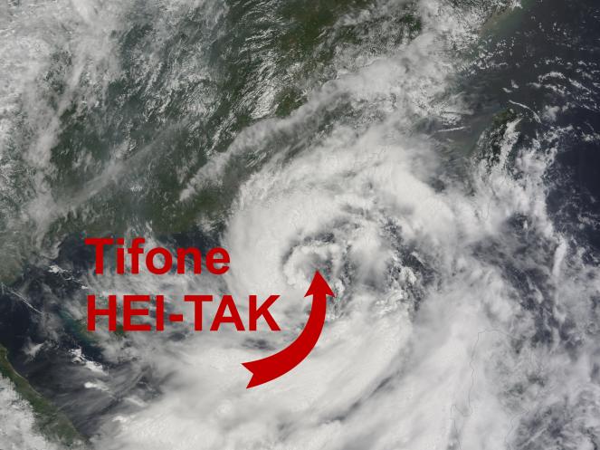 Il centro del tifone Hai-Tak