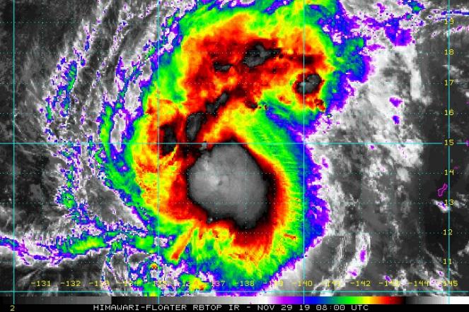 Il ciclone Kammuri visto dal satellite