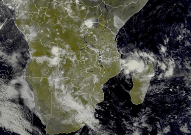Il ciclone tropicale Gombe visto dal satellite la mattina del 9 marzo