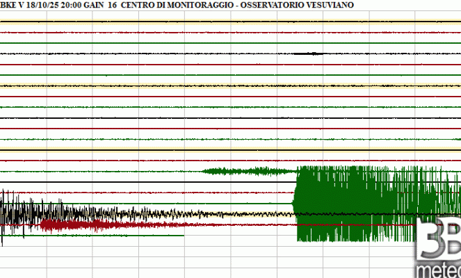Il sisma registrato dal sismografo del Vesuvio a Napoli