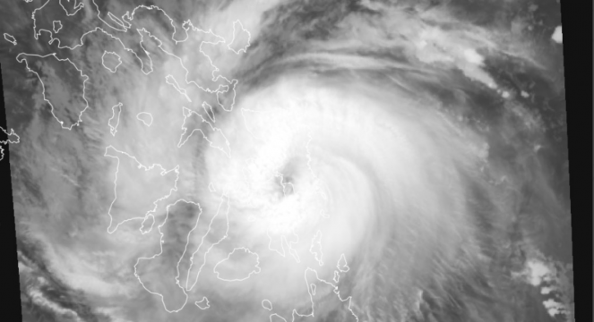 Il tifone Phanfone visto dal satellite