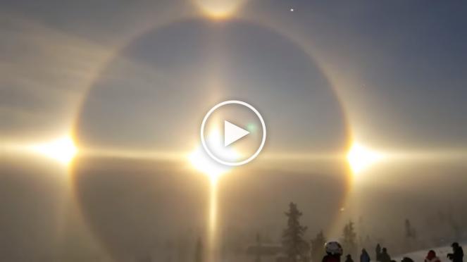 incredibile effetto ottico sulla neve dalla Svezia
