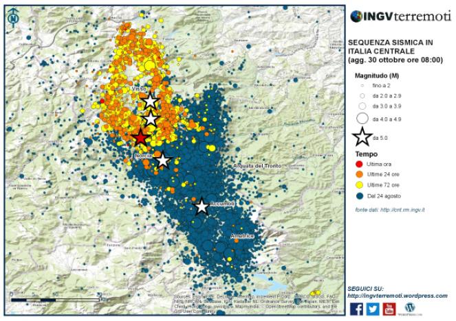 Interminabile sequenza sismica cominciata ad Agosto scorso