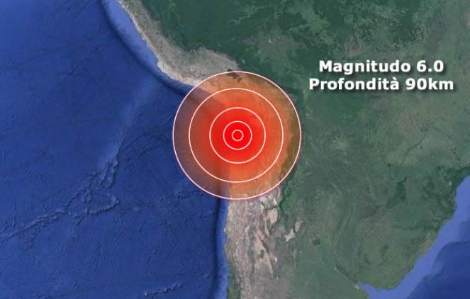 L'epicentro del terremoto in Cile