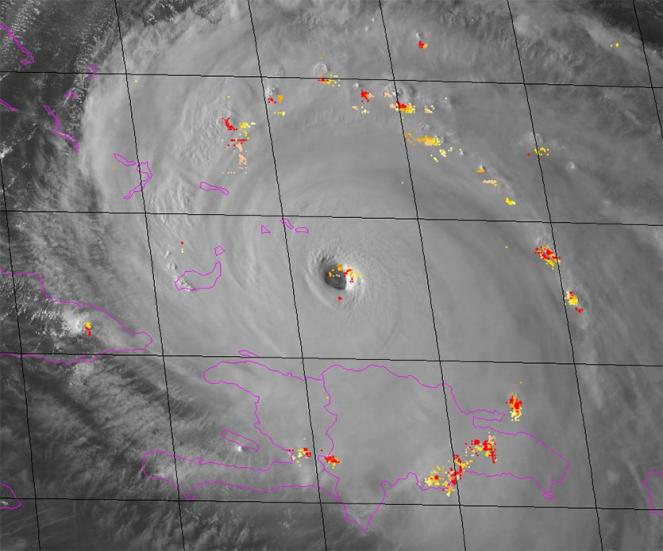 L'uragano Irma verso le Caicos
