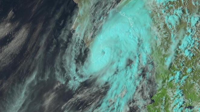 L'uragano Lorena visto dal satellite