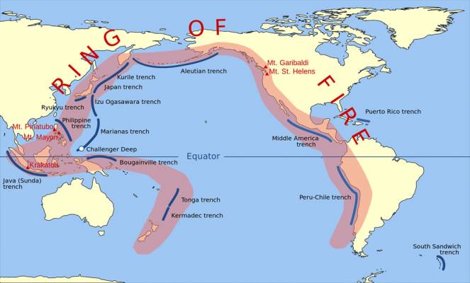 La Cintura di Fuoco, la maggior parte dei più forti terremoti avviene lungo questa lina