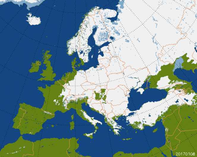 La copertura nevoso in Europa ( by:zoz.cbk.waw.pl)