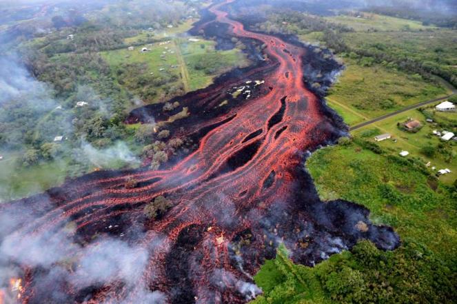 La lava del Kilauea vista da un drone