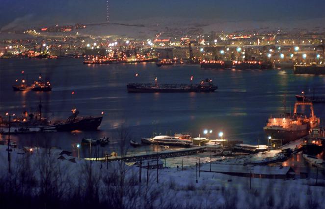 La notte polare a Murmansk 