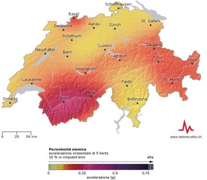 La pericolosità sismica in Svizzera
